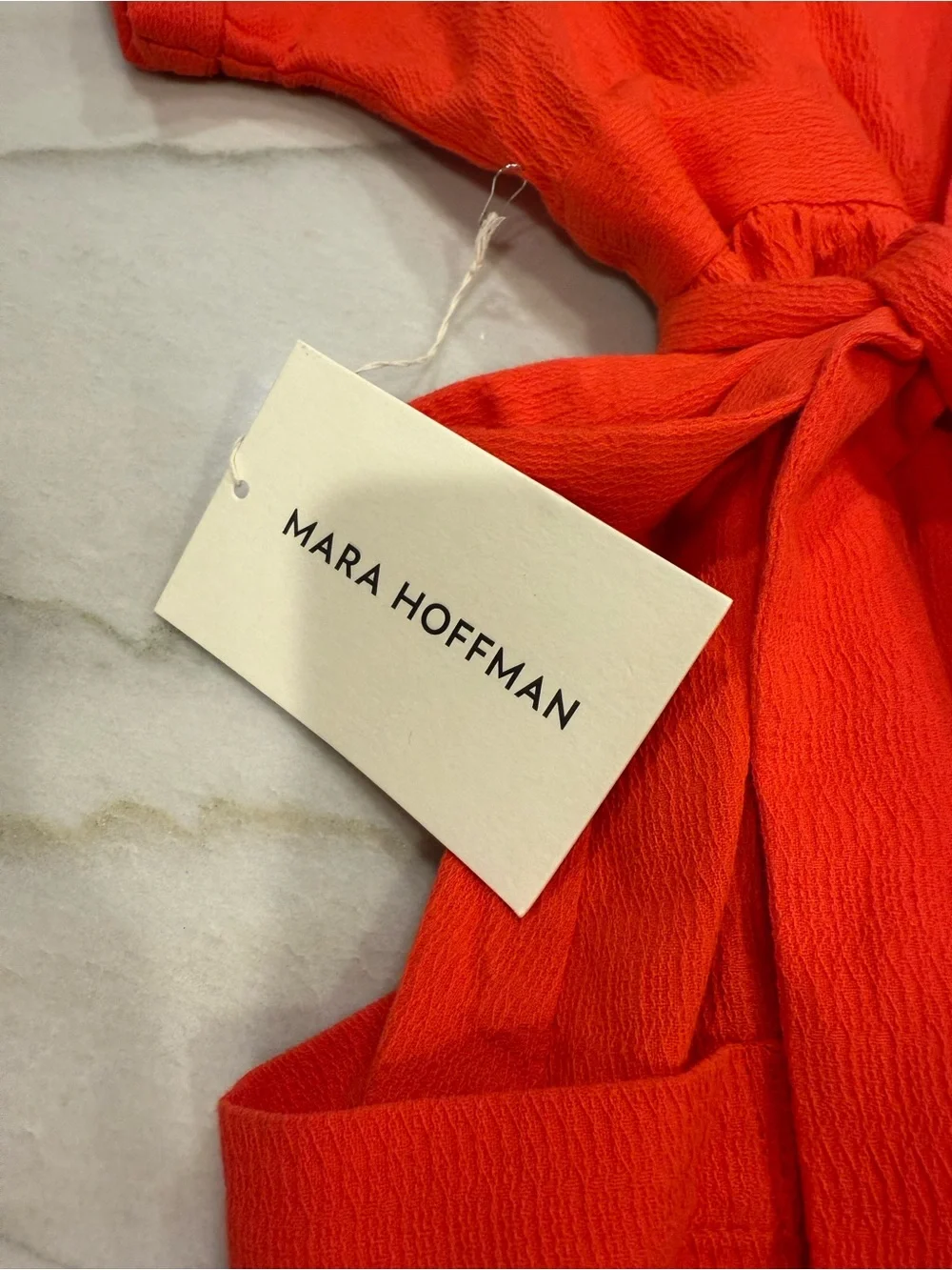 Mara Hoffman Dress Size Medium Red Ingrid Maxi Wrap Belted Made USA Organic - Picture 5 of 10